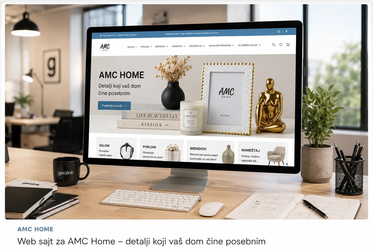 Prikaz realizovanog sajta AMC Home